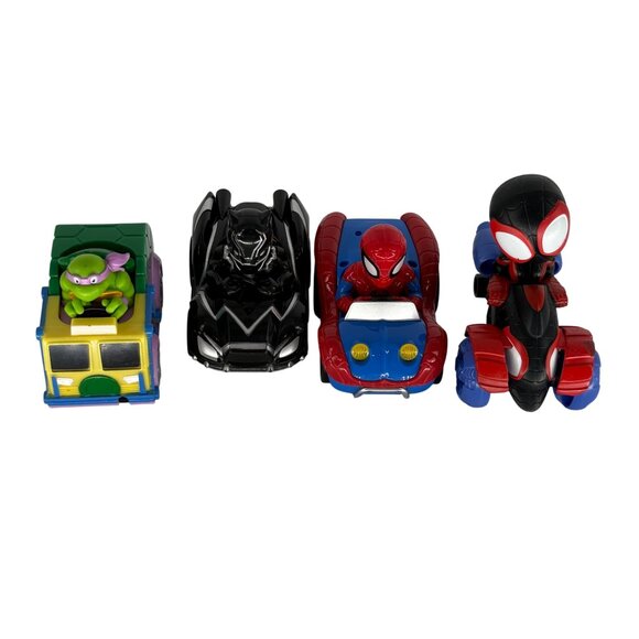Marvel & TMNT Vehicle Set With Spider-Man Black Panther Ninja Turtle & Miles Mor - Picture 5 of 5